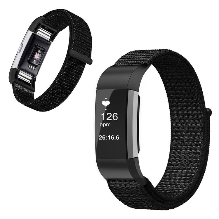 Vildt godt Fitbit Charge 2 Nylon Rem - Sort#serie_1