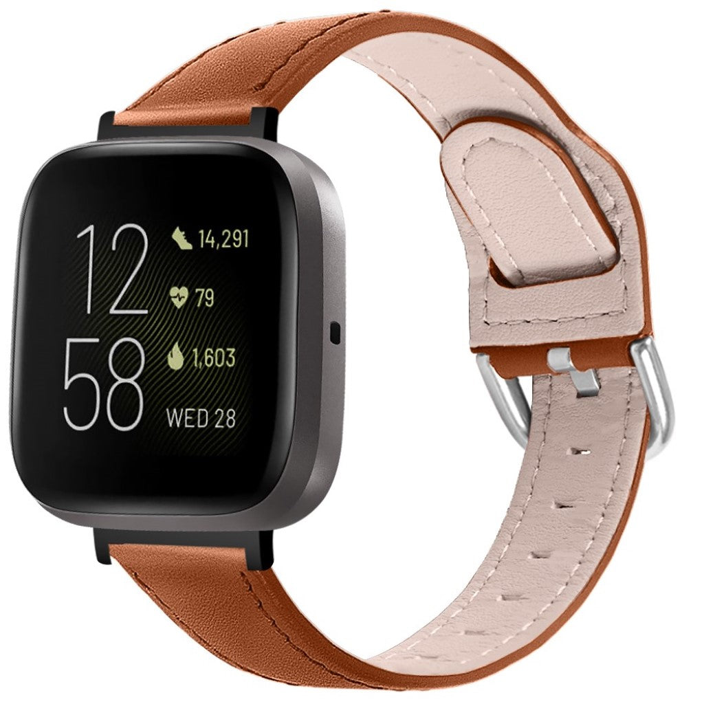 Fantastisk Fitbit Versa 3 / Fitbit Sense Ægte læder Rem - Brun#serie_6