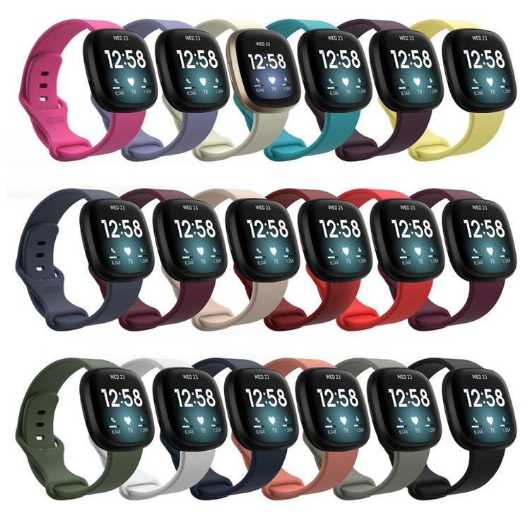 Helt vildt sejt Fitbit Versa 3 / Fitbit Sense Silikone Rem - Størrelse: L - Sort#serie_1