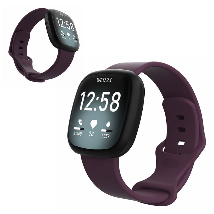 Helt vildt sejt Fitbit Versa 3 / Fitbit Sense Silikone Rem - Størrelse: L - Lilla#serie_14