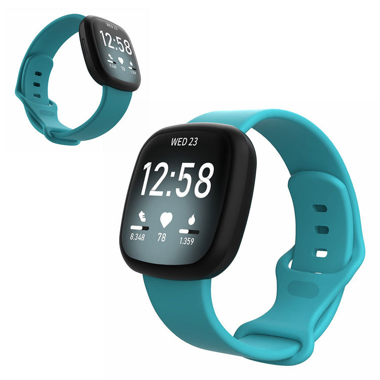 Helt vildt sejt Fitbit Versa 3 / Fitbit Sense Silikone Rem - Størrelse: L - Grøn#serie_15