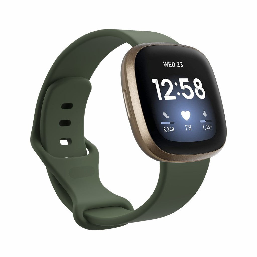 Helt vildt sejt Fitbit Versa 3 / Fitbit Sense Silikone Rem - Størrelse: L - Grøn#serie_6