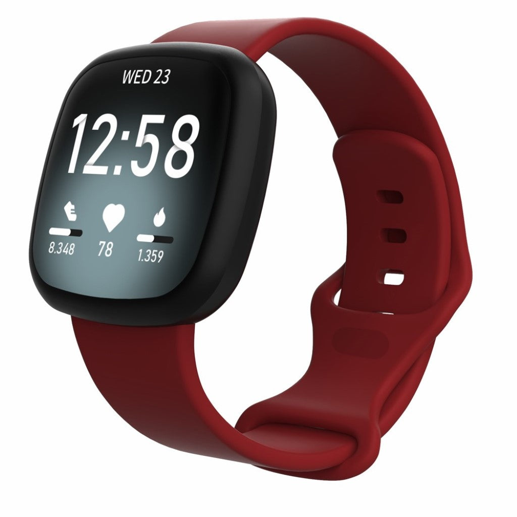 Helt vildt sejt Fitbit Versa 3 / Fitbit Sense Silikone Rem - Størrelse: L - Rød#serie_9