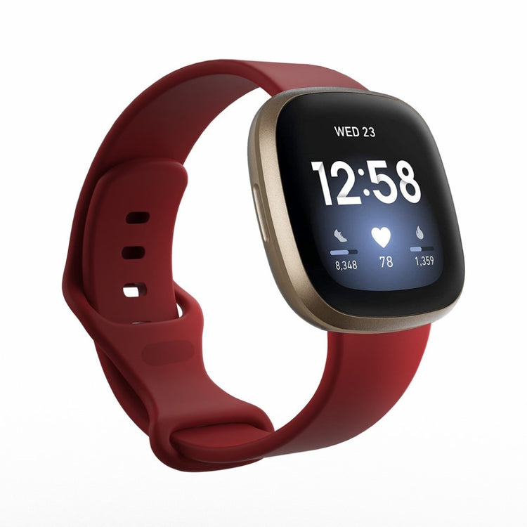 Helt vildt sejt Fitbit Versa 3 / Fitbit Sense Silikone Rem - Størrelse: L - Rød#serie_9