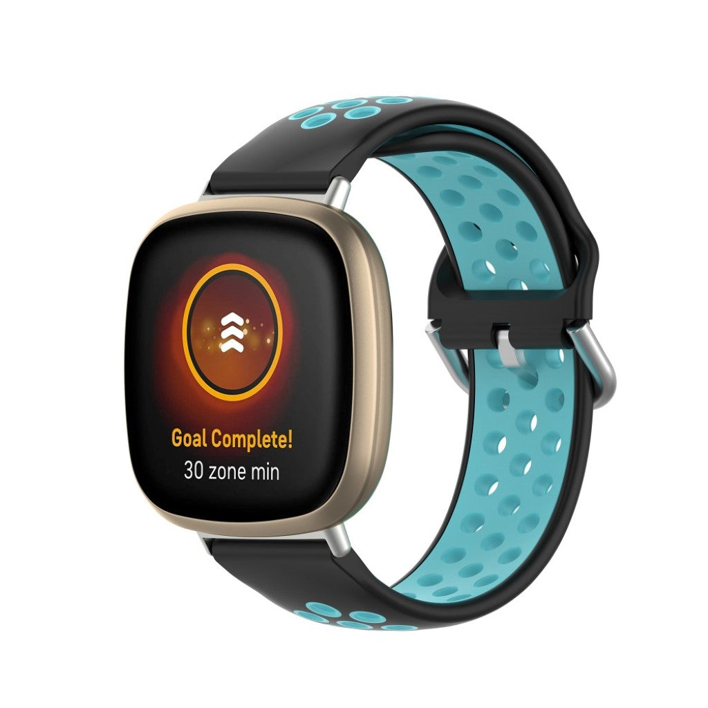 Rigtigt nydelig Fitbit Versa 3 / Fitbit Sense Silikone Rem - Sort#serie_5