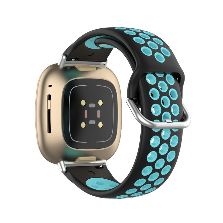 Rigtigt nydelig Fitbit Versa 3 / Fitbit Sense Silikone Rem - Sort#serie_5