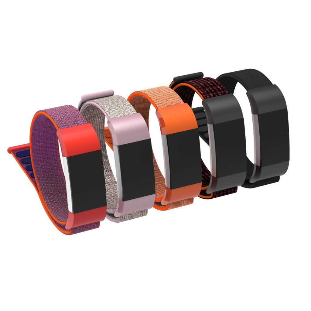 Smuk Fitbit Charge 2 Nylon Rem - Sort#serie_10