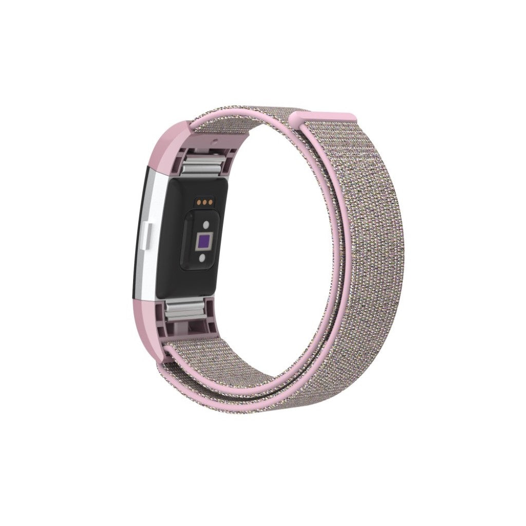 Smuk Fitbit Charge 2 Nylon Rem - Pink#serie_5