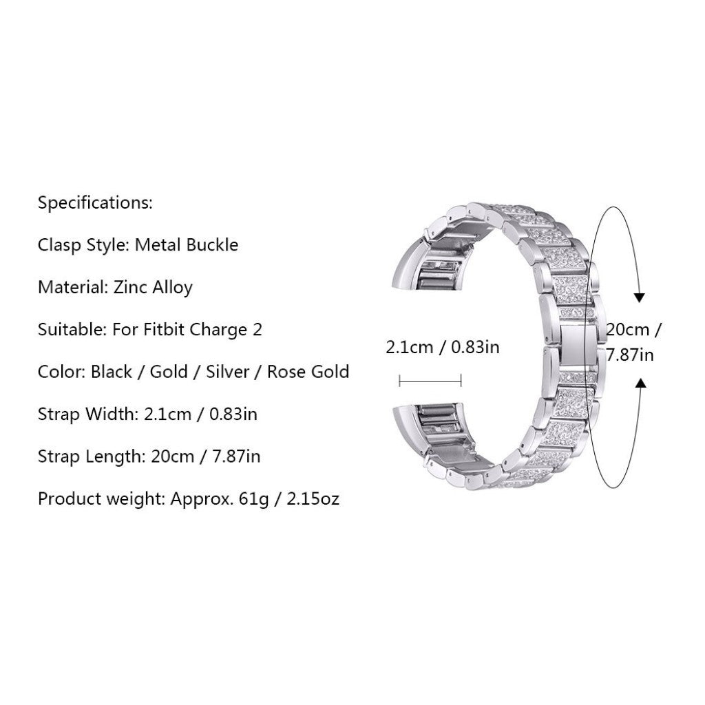 Meget flot Fitbit Charge 2 Metal Rem - Pink#serie_4