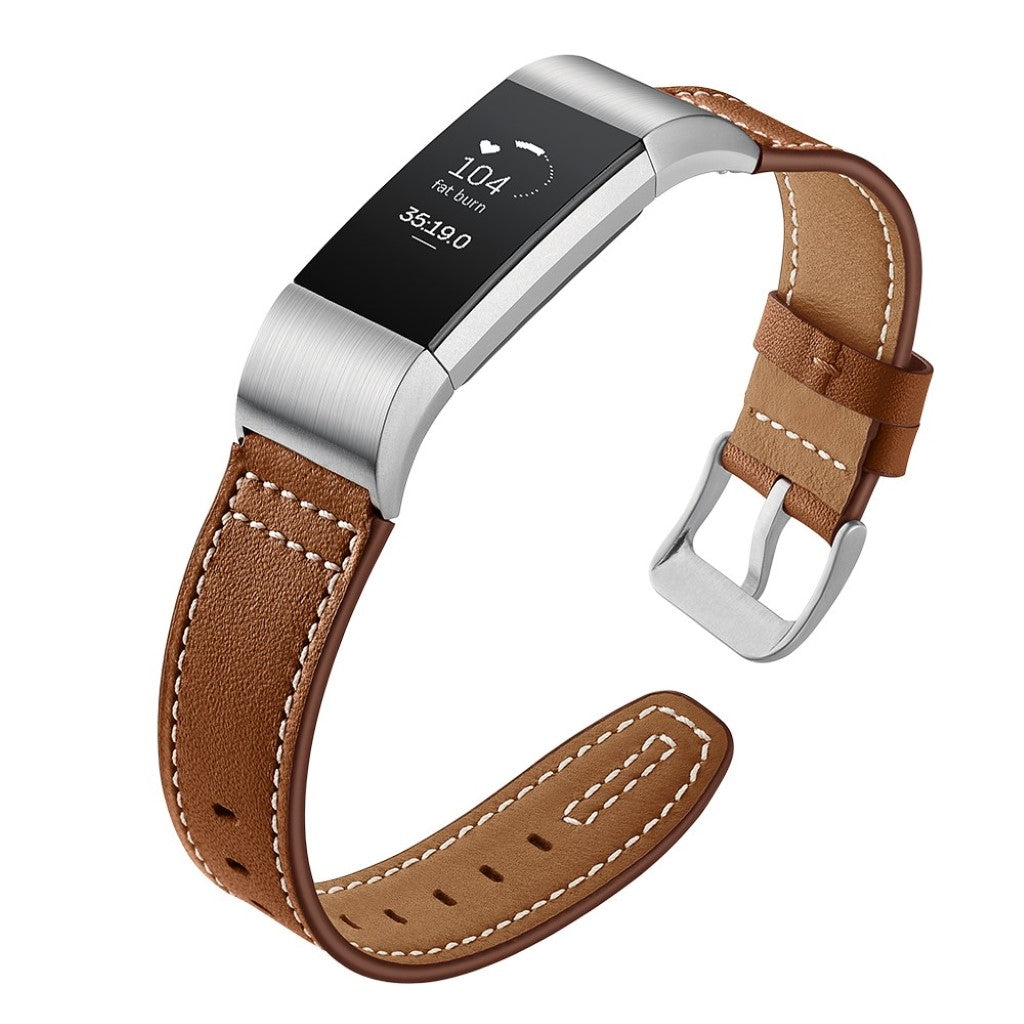 Mega cool Fitbit Charge 2 Ægte læder Rem - Brun#serie_4