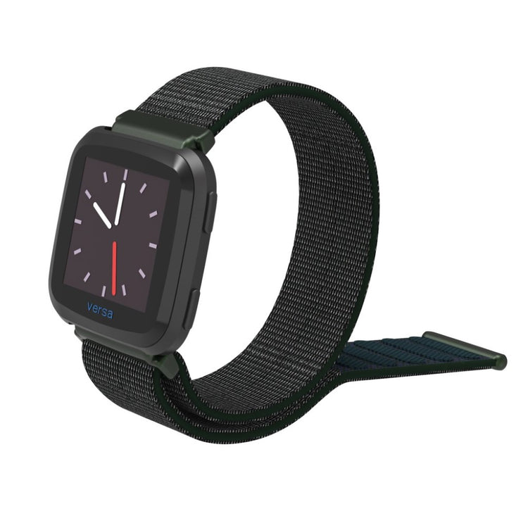 Super hårdfør Fitbit Versa Nylon Rem - Grøn#serie_1