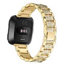 Super cool Fitbit Versa Metal og Rhinsten Rem - Guld#serie_2