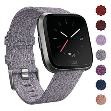 Sejt Fitbit Versa Nylon Rem - Sølv#serie_1