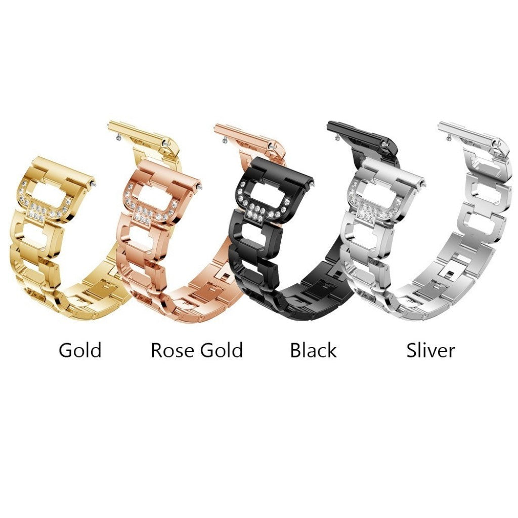 Fint Fitbit Versa Metal og Rhinsten Rem - Guld#serie_1