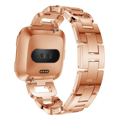 Fint Fitbit Versa Metal og Rhinsten Rem - Sølv#serie_2
