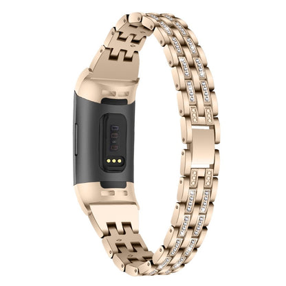 Vildt smuk Fitbit Charge 3 Plastik og Silikone Rem - Guld#serie_5