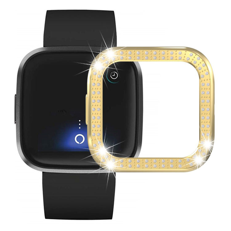 Fitbit Versa 2  Rhinsten og Silikone Bumper  - Guld#serie_6