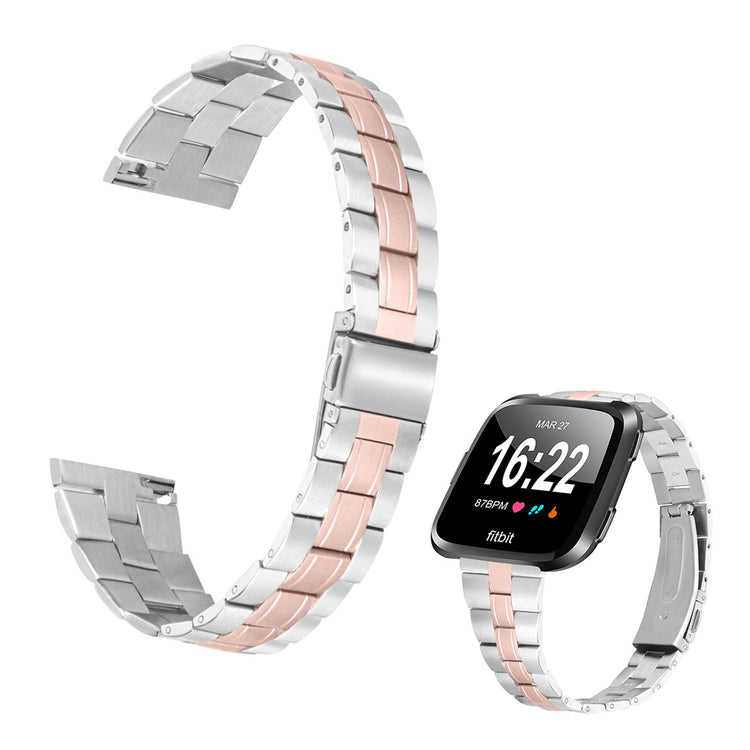 Rigtigt kønt Fitbit Versa 2 Metal Rem - Pink#serie_4