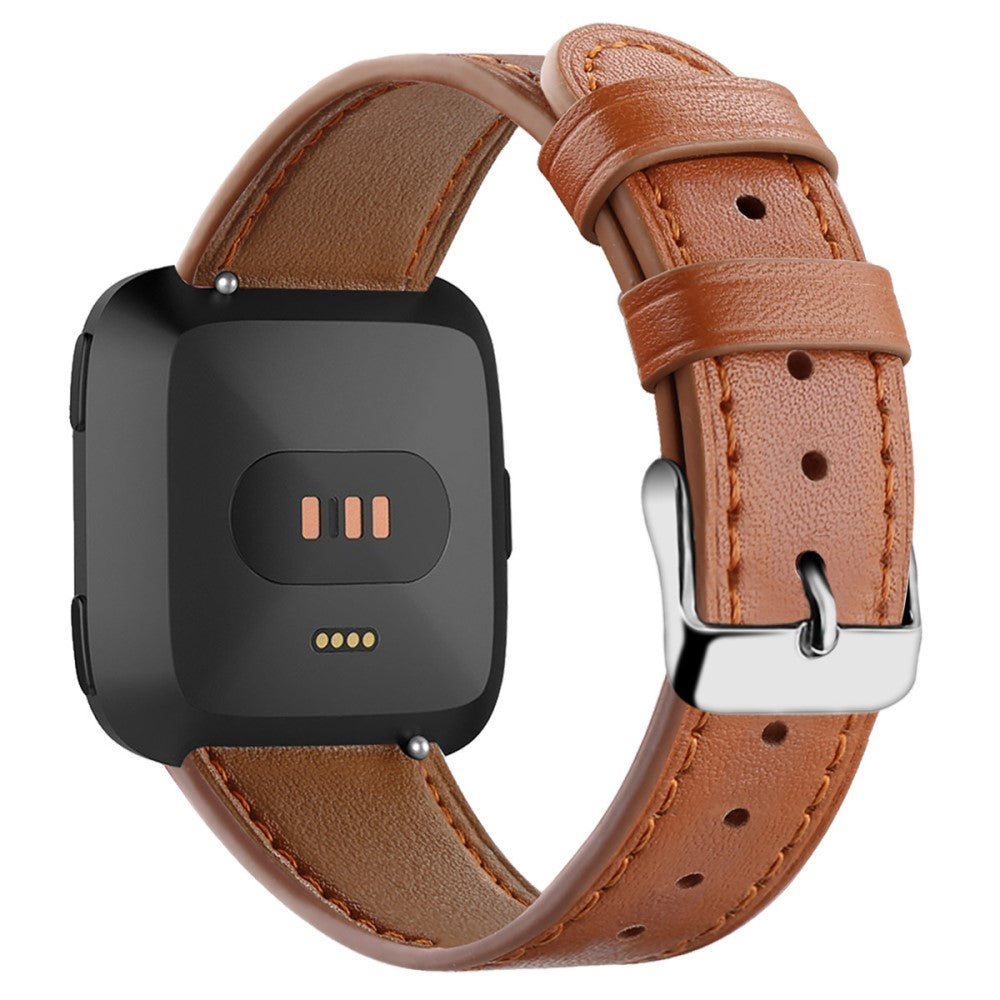 Elegant Fitbit Versa 2 / Fitbit Versa Lite Ægte læder Urrem - Brun#serie_8