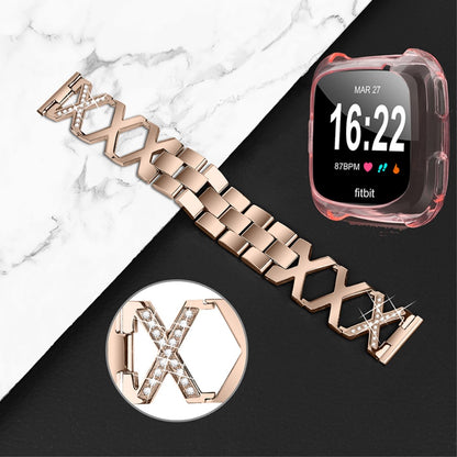 Fitbit Versa 2 / Fitbit Versa Lite Metal Rem med Cover - Guld#serie_1