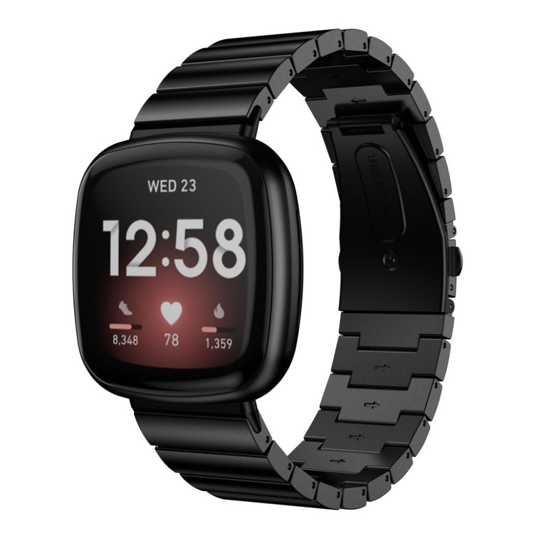 Udsøgt Fitbit Versa 3 / Fitbit Sense Metal Rem - Sort#serie_1