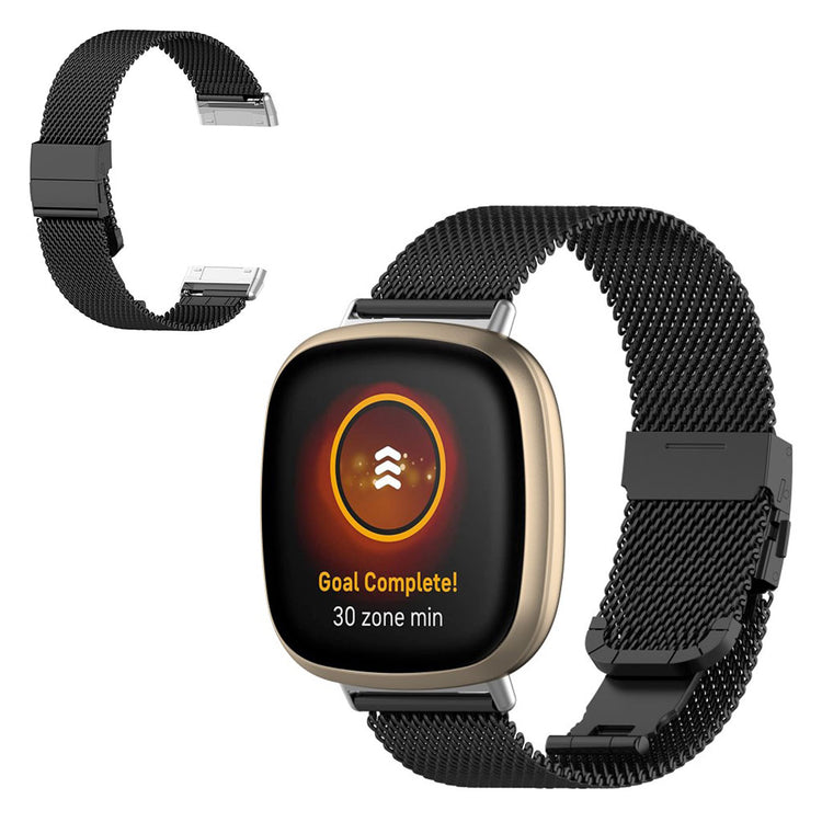 Rigtigt rart Fitbit Versa 3 Metal Rem - Sort#serie_1