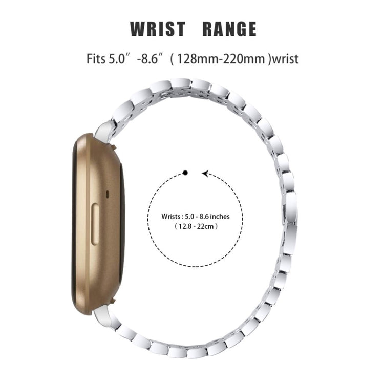 Smuk Fitbit Versa 3 / Fitbit Sense Metal og Rhinsten Rem - Sølv#serie_2