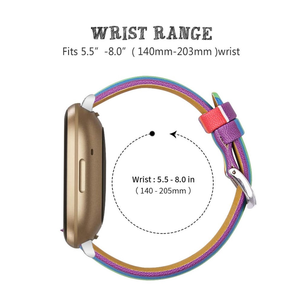 Stilren Fitbit Versa 3 / Fitbit Sense Ægte læder Rem - Flerfarvet#serie_3