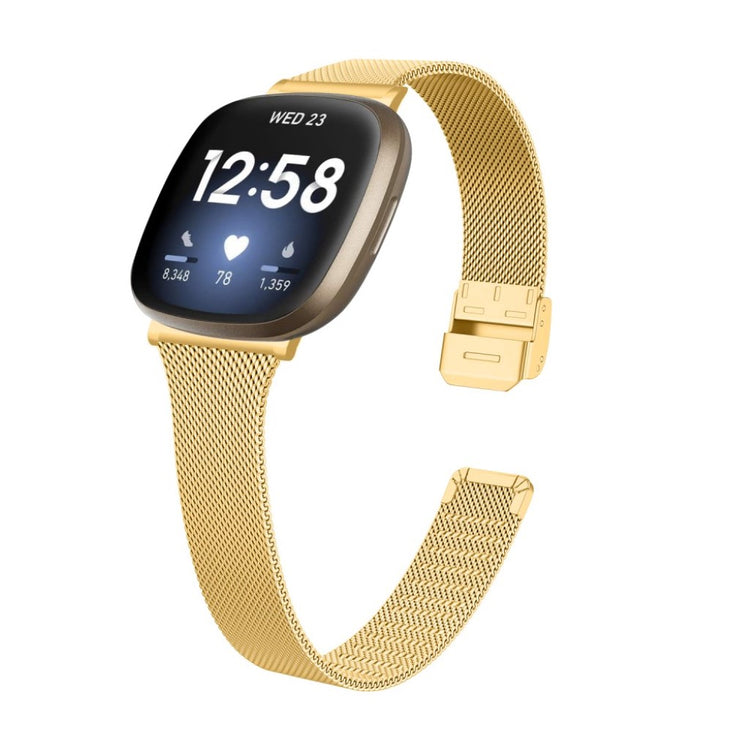 Meget holdbart Fitbit Versa 3 / Fitbit Sense Metal Rem - Guld#serie_3