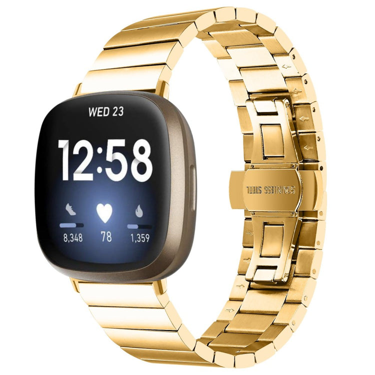 Mega smuk Fitbit Sense / Fitbit Versa 3 Metal Rem - Guld#serie_1