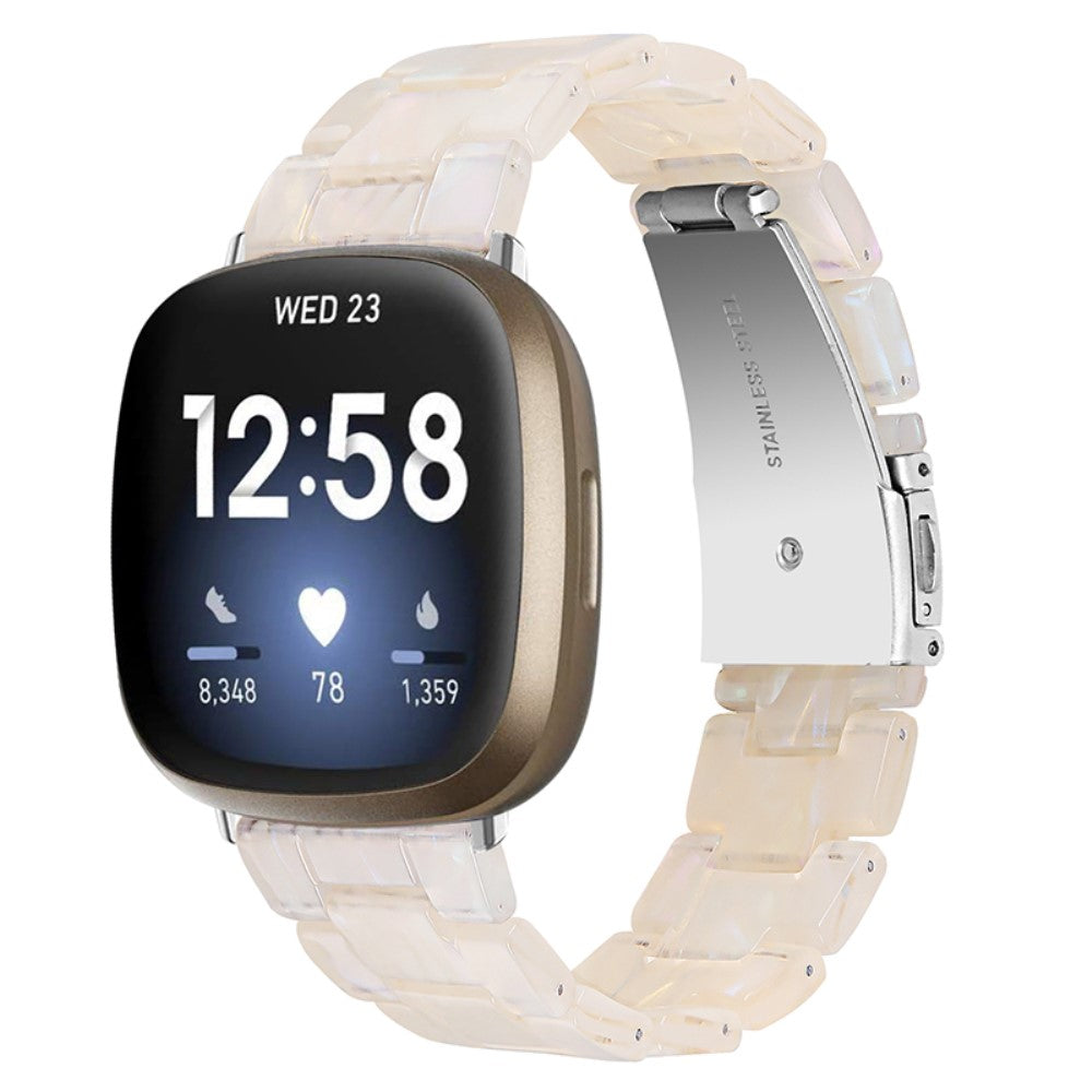 Superflot Fitbit Sense / Fitbit Versa 3 Plastik Rem - Beige#serie_12