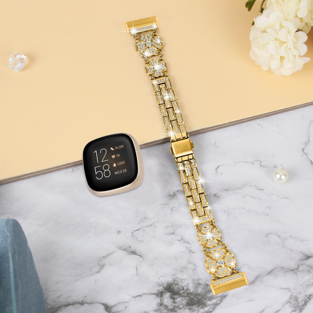 Rigtigt holdbart Fitbit Sense / Fitbit Versa 3  Rem - Guld#serie_2