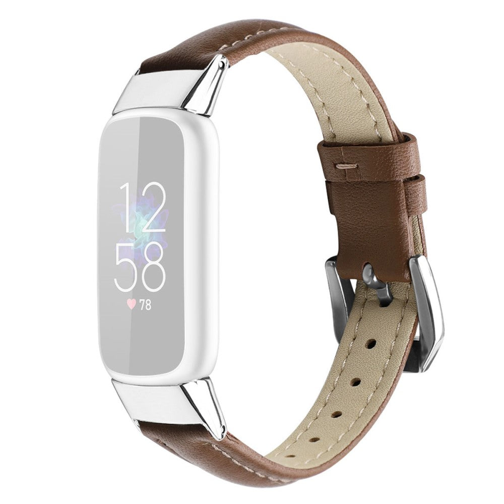 Meget fantastisk Fitbit Luxe Ægte læder Rem - Størrelse: L - Brun#serie_3