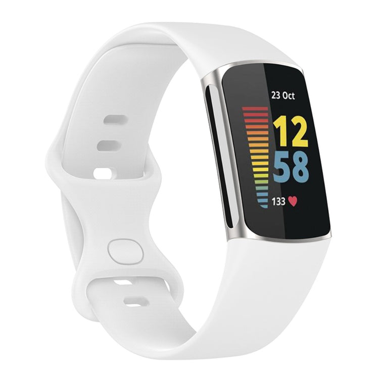 Sejt Fitbit Charge 5 Silikone Rem - Hvid#serie_8