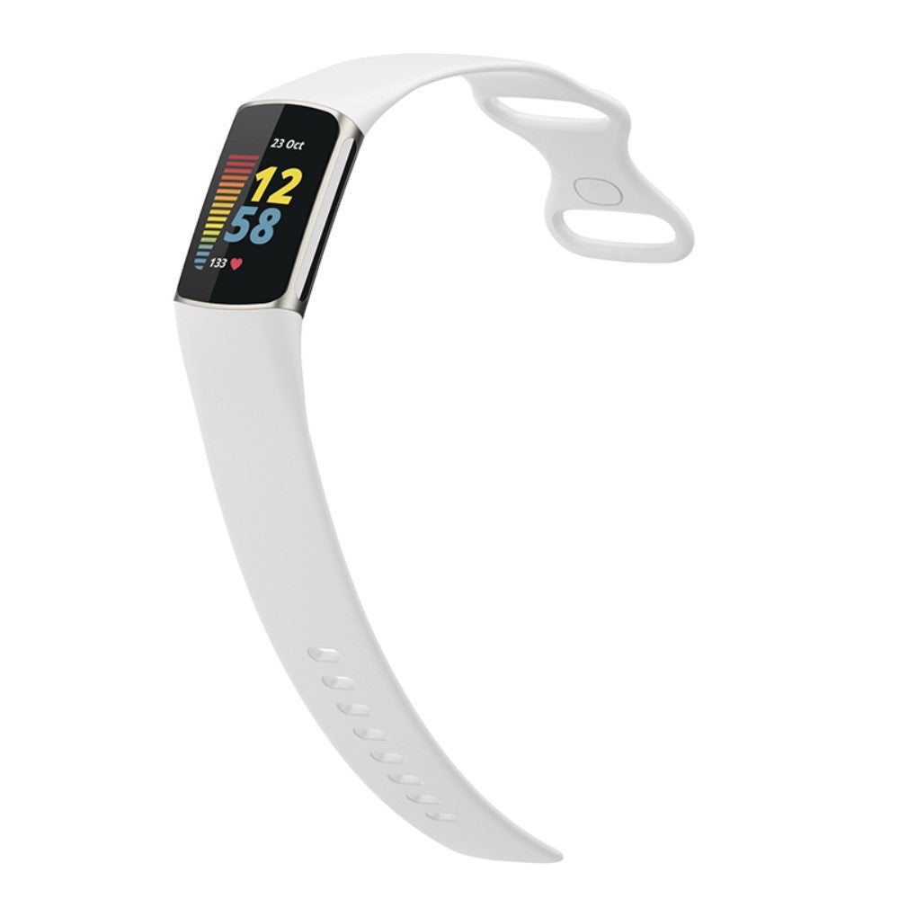 Sejt Fitbit Charge 5 Silikone Rem - Hvid#serie_8