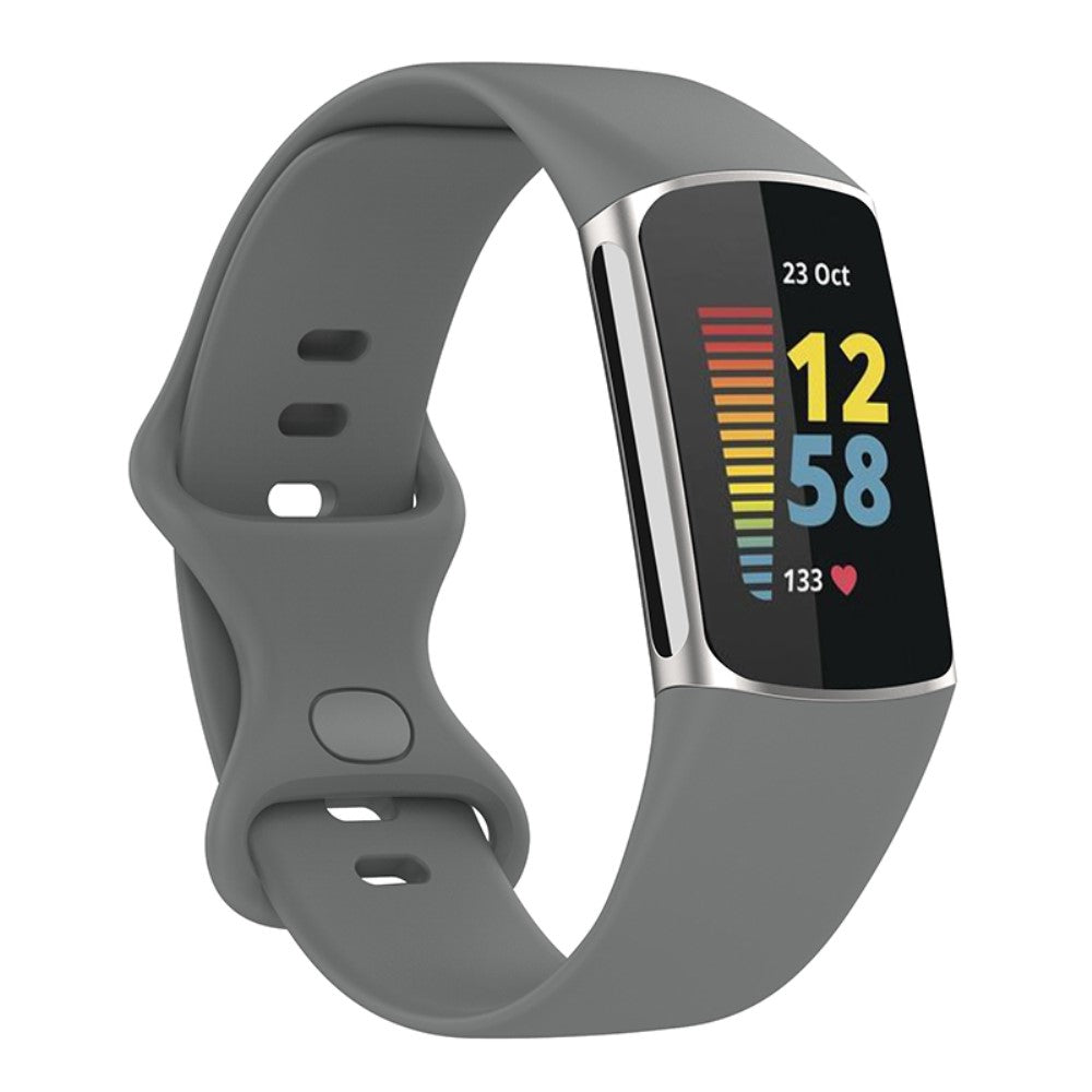 Helt vildt fed Fitbit Charge 5 Silikone Rem - Sølv#serie_6