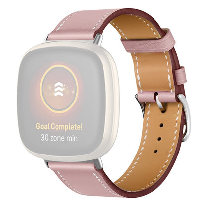 Rigtigt slidstærk Universal Fitbit Ægte læder Rem - Pink#serie_5