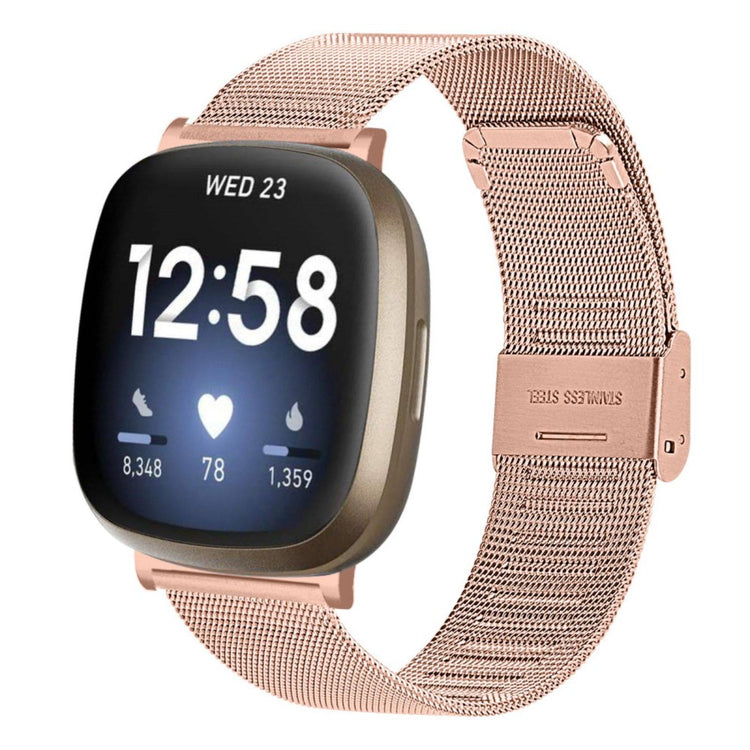 Vildt fed Fitbit Sense 2 / Fitbit Versa 4 Metal Rem - Pink#serie_3