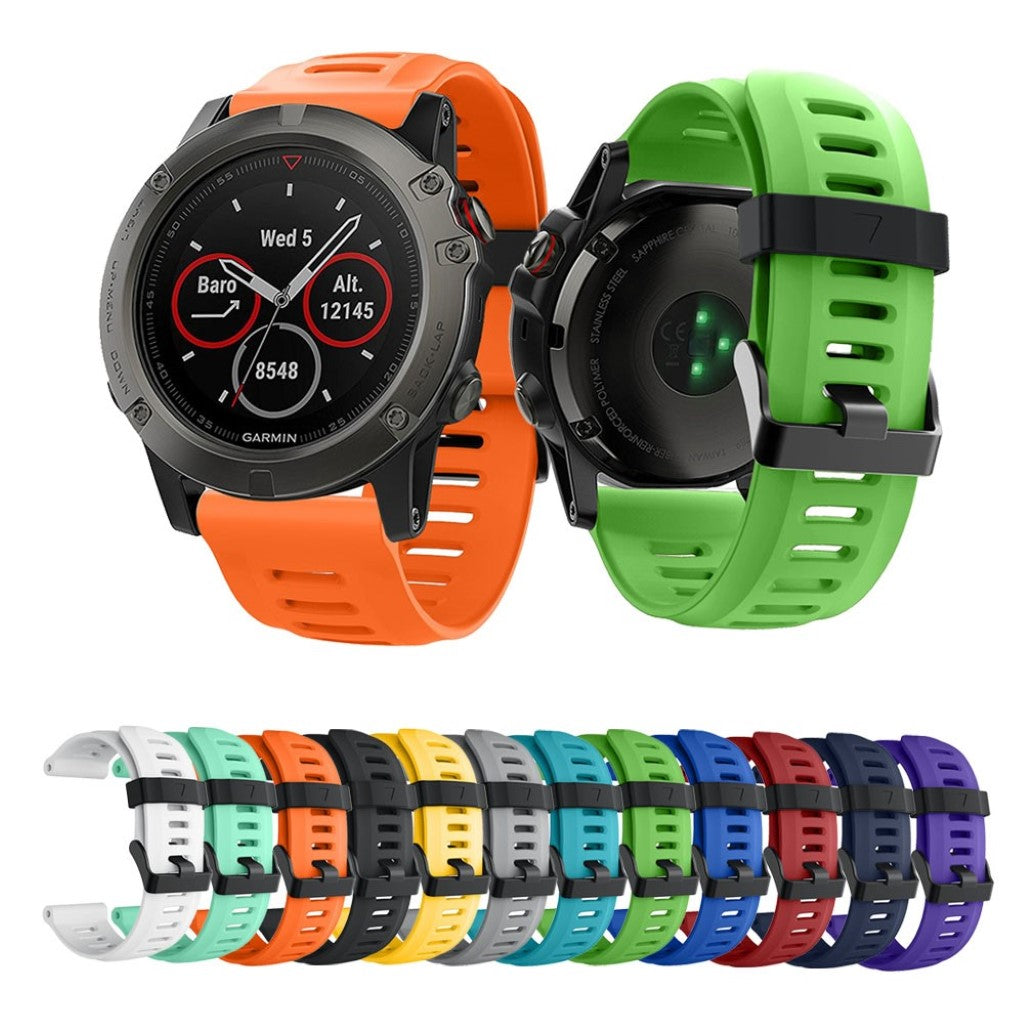 Smuk Garmin Fenix 5X / Garmin Tactix Charlie Silikone Rem - Hvid#serie_1