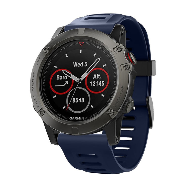 Smuk Garmin Fenix 5X / Garmin Tactix Charlie Silikone Rem - Blå#serie_11