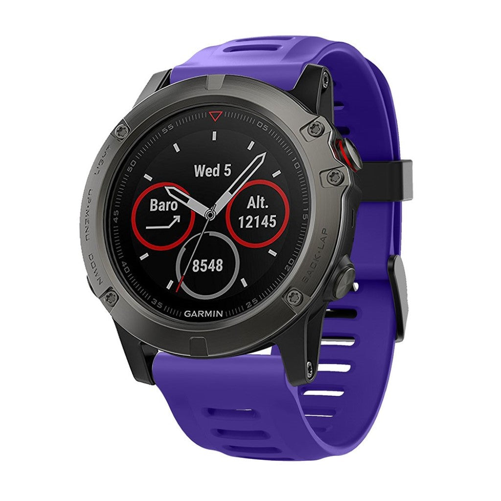 Smuk Garmin Fenix 5X / Garmin Tactix Charlie Silikone Rem - Lilla#serie_12