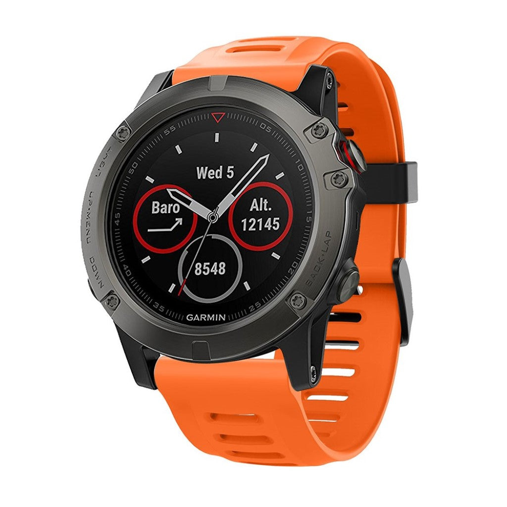 Smuk Garmin Fenix 5X / Garmin Tactix Charlie Silikone Rem - Orange#serie_3