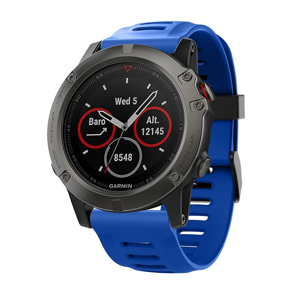 Smuk Garmin Fenix 5X / Garmin Tactix Charlie Silikone Rem - Blå#serie_9