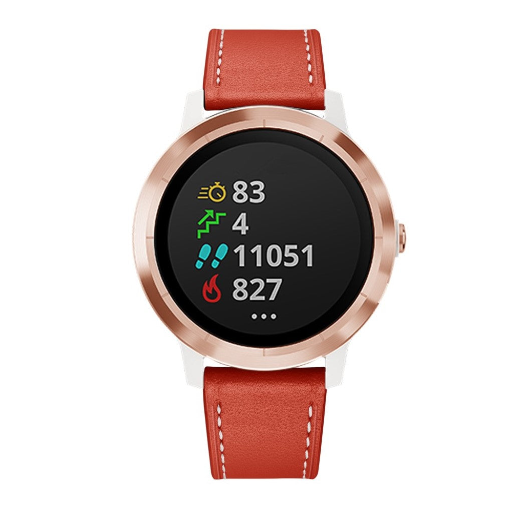 Fed Garmin Vivoactive 3 / Garmin Vivomove HR Ægte læder Rem - Rød#serie_4