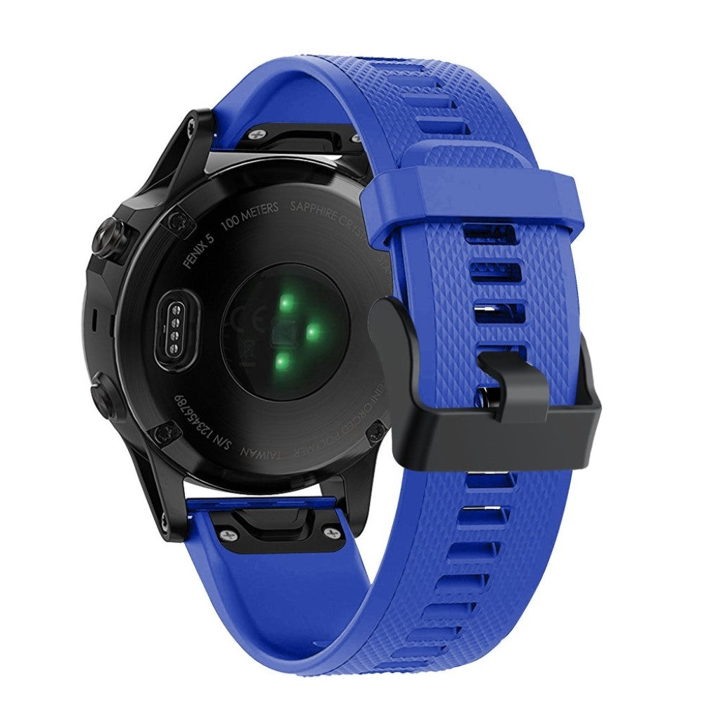 Meget komfortabel Garmin Fenix 5 Silikone Rem - Blå#serie_11