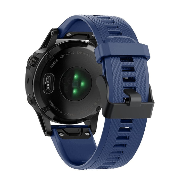 Meget komfortabel Garmin Fenix 5 Silikone Rem - Blå#serie_12