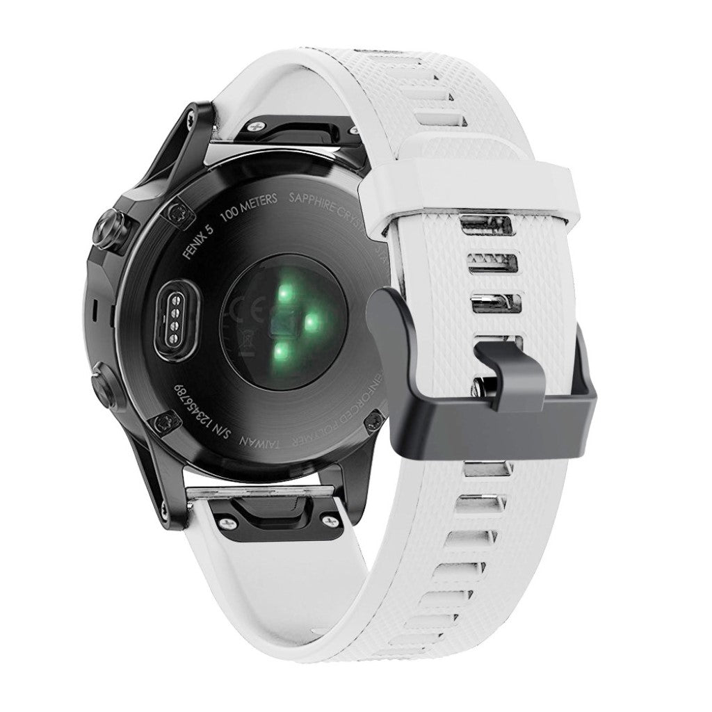 Meget komfortabel Garmin Fenix 5 Silikone Rem - Hvid#serie_2