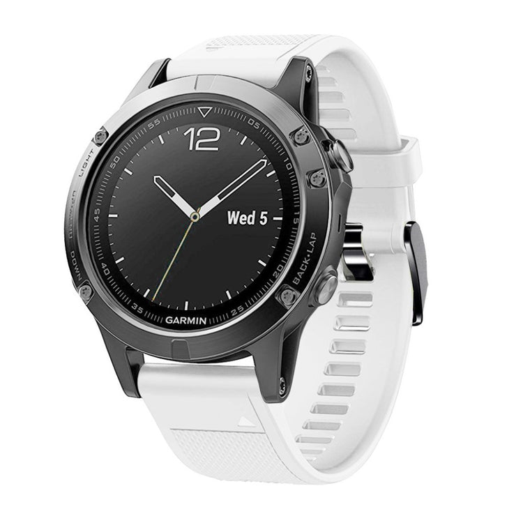 Meget komfortabel Garmin Fenix 5 Silikone Rem - Hvid#serie_2