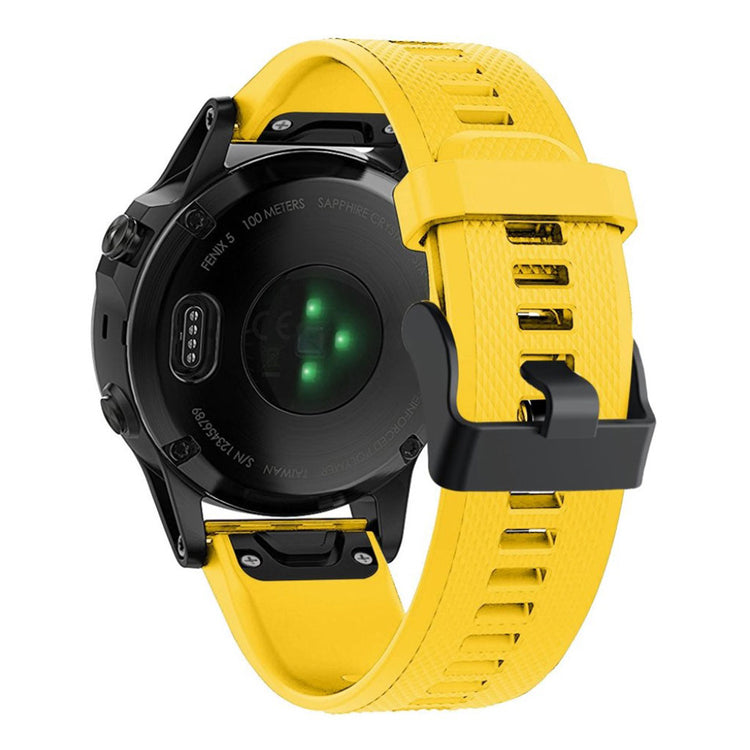 Meget komfortabel Garmin Fenix 5 Silikone Rem - Gul#serie_6