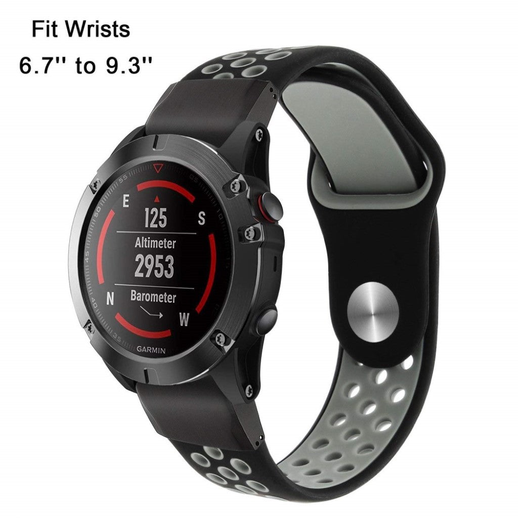 Udsøgt Garmin Fenix 5X / Garmin Tactix Charlie Silikone Rem - Sølv#serie_5